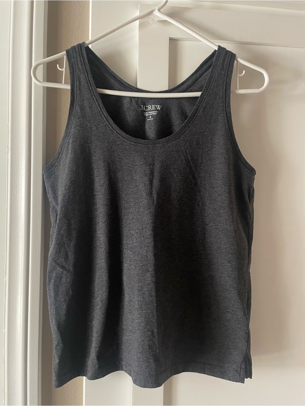 J. Crew Women's Dark Gray Scoop Neck Pima Cotton Tank